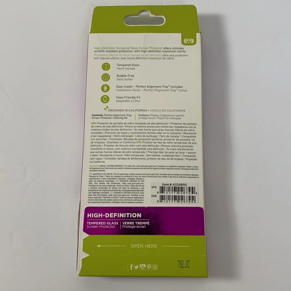 Puregear tempered glass screen protector iPhone 7/6S/6